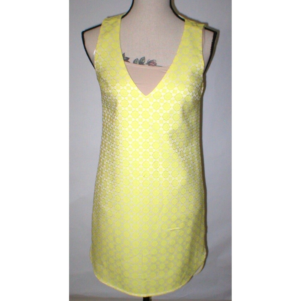 New Womens Piperlime Collection Dress Tank Sleeveless Yellow Shift Shirt Small S